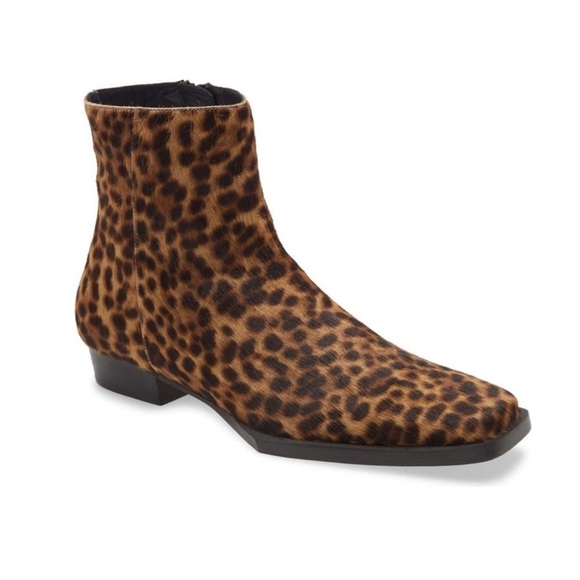 FRAME NEW Le Maddox Calf Skin Leopard Print Zip Bootie Size 36 EU 5.5 US - Picture 2 of 9